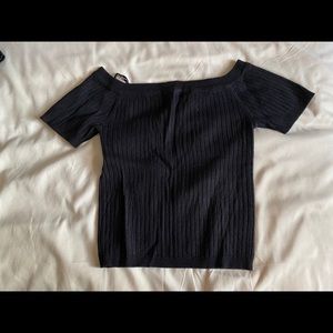 Black off the shoulder crop top